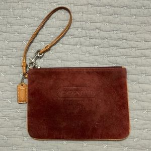 Vintage Burgundy Suede Coach Wristlet - rare!